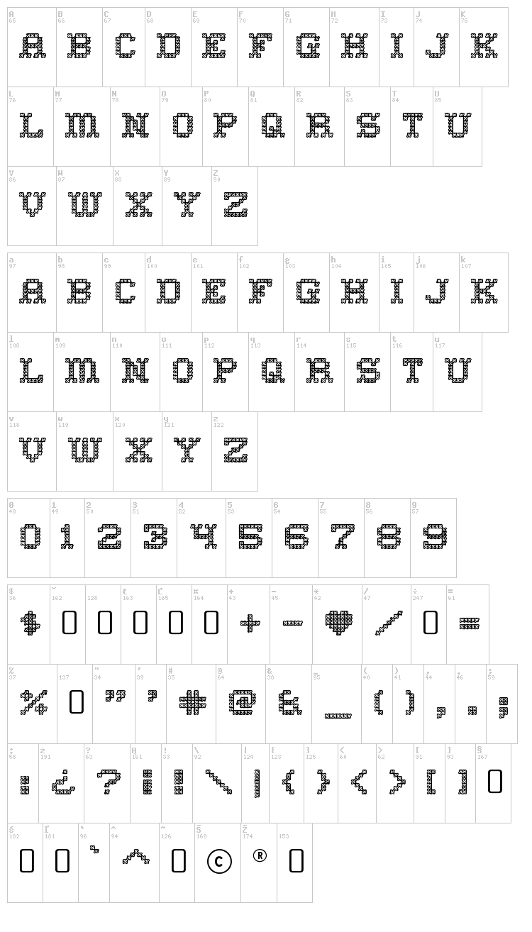 Home Sweet Home font map